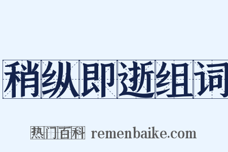 稍纵即逝组词是什么意思的图片